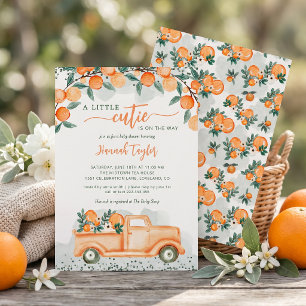 Een Klein Schatje is Op Komst Oranje Baby Shower Kaart