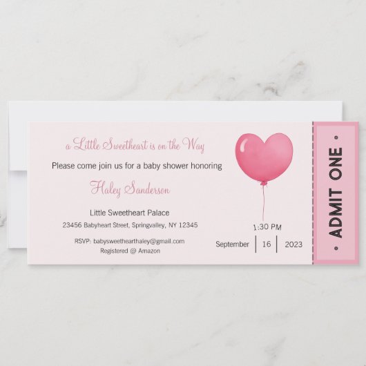 Een klein schatje is op komst uitnodiging (Voorkant)