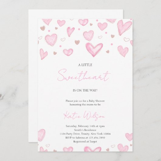 Een klein schatje is op komst Uitnodiging (Voorkant / Achterkant)