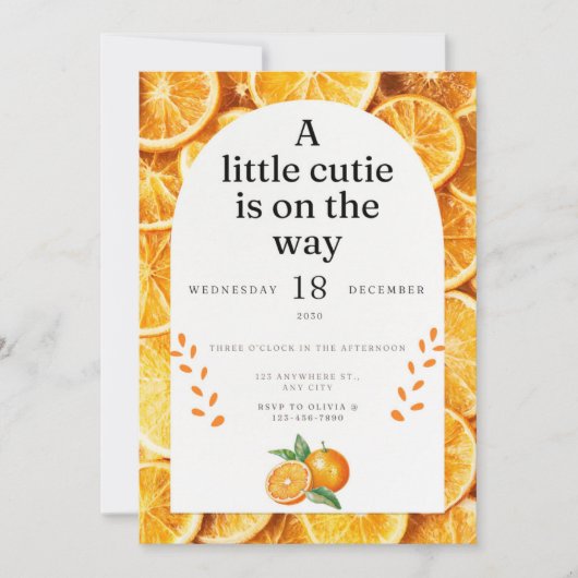 Een klein schatje is op komst uitnodiging (Voorkant)