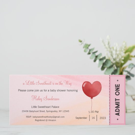 Een klein schatje is op komst Uitnodiging (Staand voorkant)