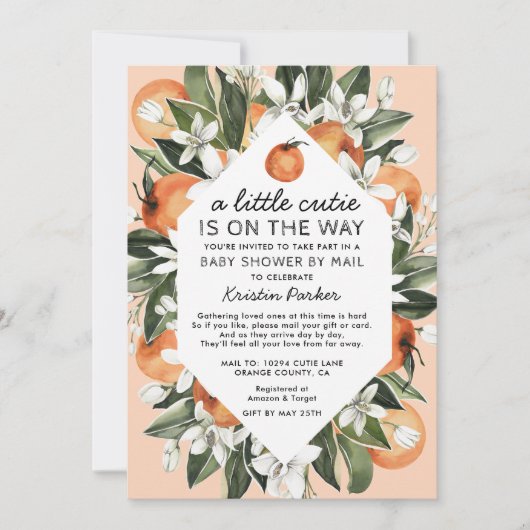 Een Klein Schatje Is Op Weg Baby Shower Per Post Kaart (Voorkant)