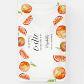 Een Klein Schatje Op Komst Baby Shower Oranje Spandoek (Verticaal)