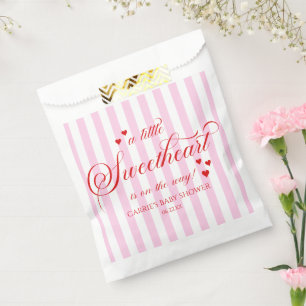 Een Klein Schatje Roze Rode Harten Baby Shower Bedankzakje