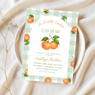 Een Klein Schattig Citrus Groen Baby Shower Uitnod Kaart