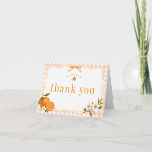 Een Klein Schattig Kind Op Weg Oranje Babyfeest Bedankkaart