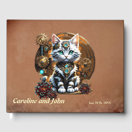 Een klein, schattig kitten in een steampunk stijl. gastenboek