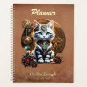 Een klein, schattig kitten in een steampunk stijl. planner (Voorkant)