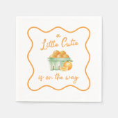 Een klein schattig oranje baby shower servet (Voorkant)