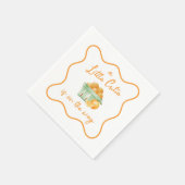 Een klein schattig oranje baby shower servet (Hoek)