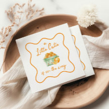 Een klein schattig oranje baby shower
