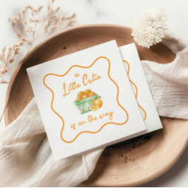 Een klein schattig oranje babyshower servet