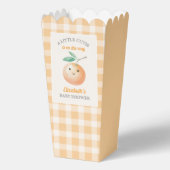 Een Klein Schattig Oranje Gingham Citrus Babyfeest Bedankdoosjes (Achterkant)
