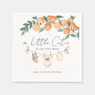 Een Klein Schattig Sinaasappel Citrus Baby Shower Servet