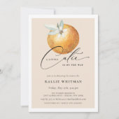 Een Klein Schattig Sinaasappelbabyfeestje Kaart (Voorkant)