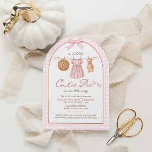 Een Klein Schattig Taartje Is Op Weg Baby Shower Kaart