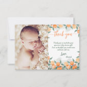 Een klein Sinaasappel Baby shower Bedankkaart (Voorkant)