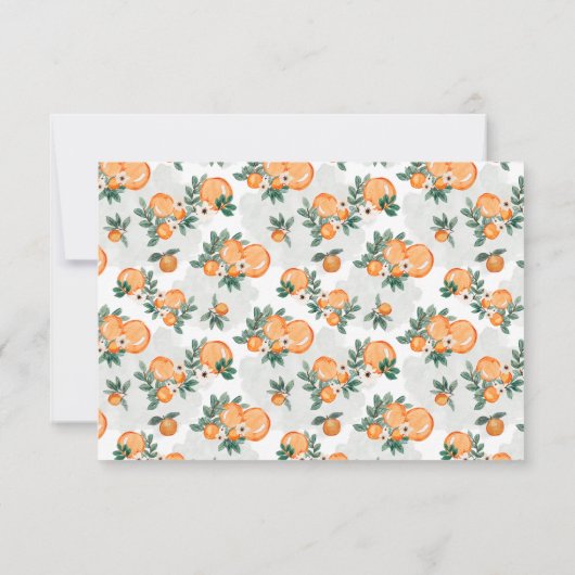 Een klein Sinaasappel Baby shower Bedankkaart (Achterkant)