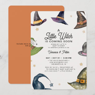 Een klein Sinaasappel halloween Baby shower met ee Kaart