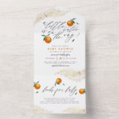 Een klein Sinaasappel neutraal Baby shower All In One Uitnodiging (Binnen)