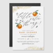 Een klein Sinaasappel neutraal Baby shower Magnetische Uitnodiging (Voorkant / Achterkant)