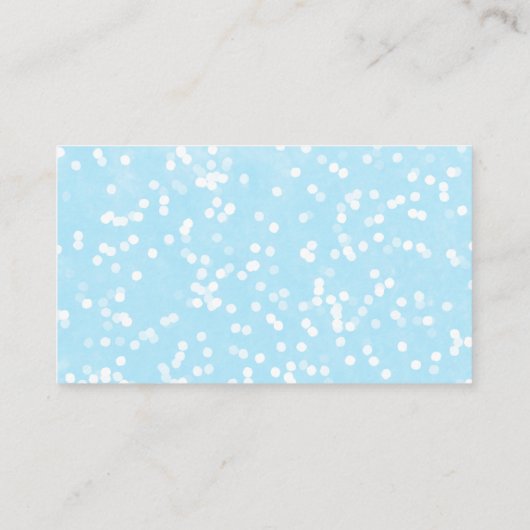 Een klein sneeuwkerstcadeautje met Baby shower Informatiekaartje (Achterkant)