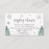 Een klein sneeuwkerstcadeautje met Baby shower Informatiekaartje (Voorkant)