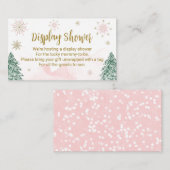 Een klein sneeuwkerstcadeautje met Baby shower Informatiekaartje (Voorkant / Achterkant)