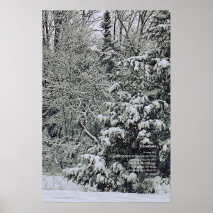 Een klein sneeuwvlok gedicht, winterscène poster