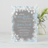 Een klein sneeuwvlokje Baby shower Kaart (Staand voorkant)