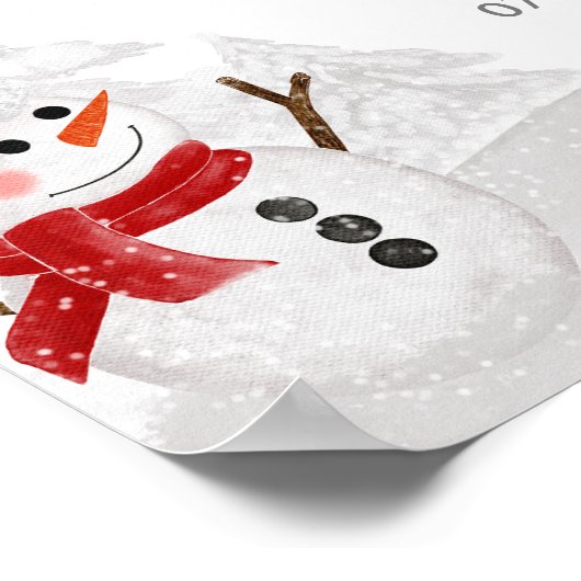 Een klein sneeuwvlokje grijs Baby shower Welkomstt Poster (Hoek)