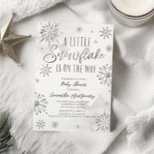 Een klein sneeuwvlokje is op komst baby shower