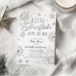 Een klein sneeuwvlokje is op komst baby shower kaart