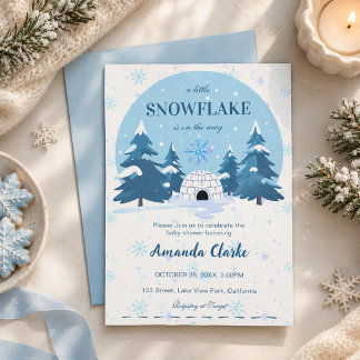 Een klein sneeuwvlokje is op komst Baby Shower  Kaart