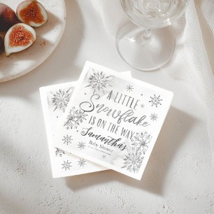 Een Klein Sneeuwvlokje Is Op Weg Baby Shower Servet