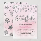 Een klein sneeuwvlokje is op weg word uitnodiging (Voorkant / Achterkant)
