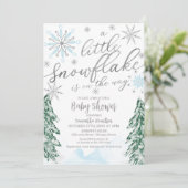 Een klein sneeuwvlokje kerstwinter Baby shower Kaart (Staand voorkant)