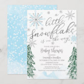 Een klein sneeuwvlokje kerstwinter Baby shower Kaart (Voorkant / Achterkant)