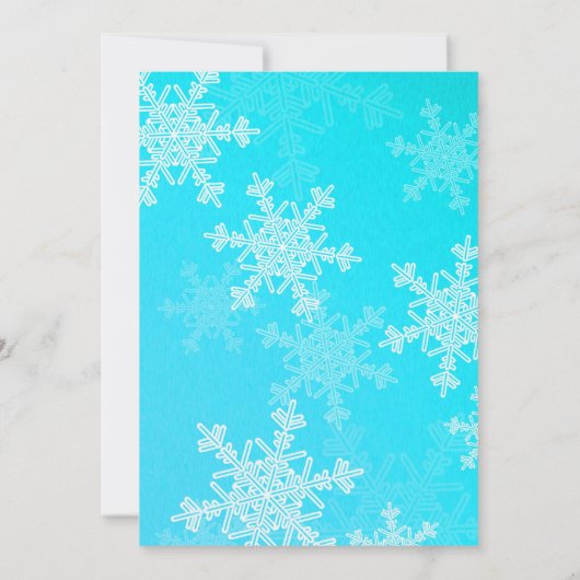 Een klein sneeuwvlokje minimalistisch lichtblauw p kaart (Achterkant)