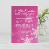 Een klein sneeuwvlokje minimalistisch roze patroon kaart (Staand voorkant)