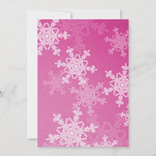 Een klein sneeuwvlokje minimalistisch roze patroon kaart (Achterkant)