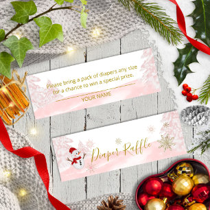 Een klein sneeuwvlokroze Baby shower Mini Visitekaartje