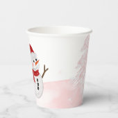 Een klein sneeuwvlokroze Baby shower Papieren Bekers (Achterkant)