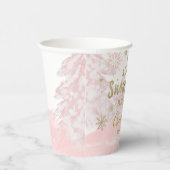Een klein sneeuwvlokroze Baby shower Papieren Bekers (Rechts)