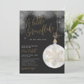 Een klein sneeuwvlokwinternachtje Baby shower Kaart (Staand voorkant)