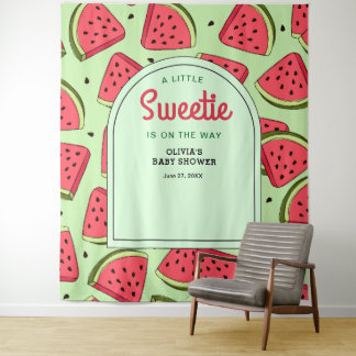 Een klein snoepje zomer watermeloen baby shower wandkleed