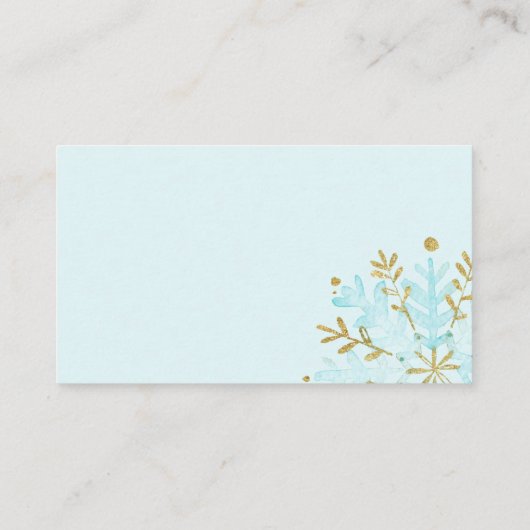 Een klein Snowflake-Baby shower boek voor Baby Enc Informatiekaartje (Achterkant)