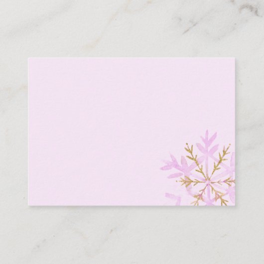 Een klein Snowflake-Baby shower boek voor Baby Informatiekaartje (Achterkant)