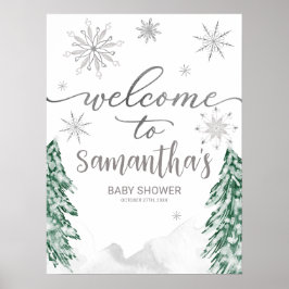 Een klein Snowflake Baby shower Welkomstteken Poster