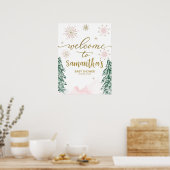 Een klein Snowflake Baby shower Welkomstteken Poster (Keuken)